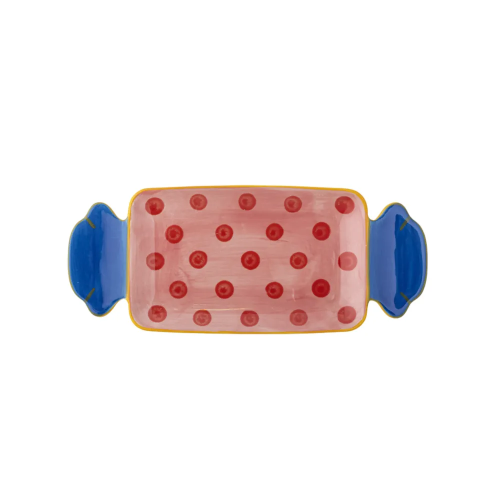 Bloomingville Caramella Servierplatte Rose aus Steingut