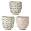 Bloomingville Cécile Becher klein, Rose, Steingut 3er-Set