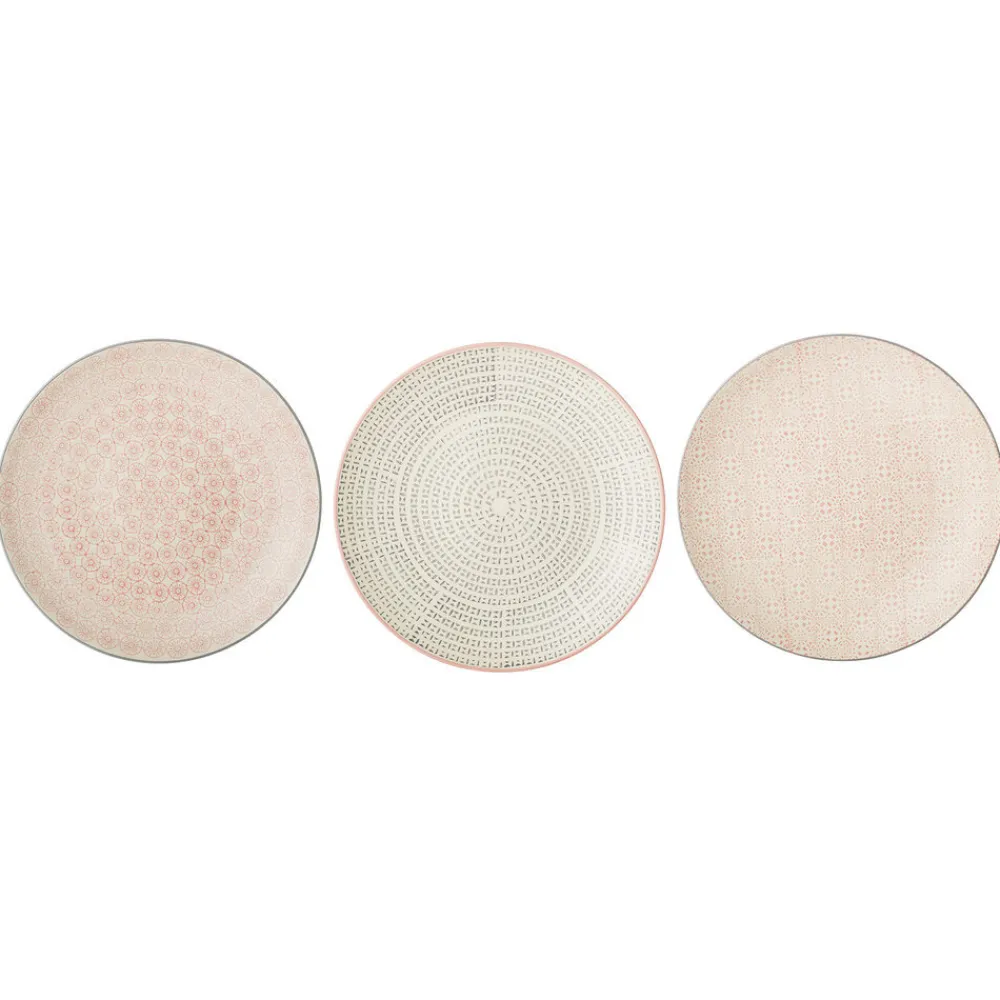 Bloomingville Cécile Teller, Rose, Steingut 3er-Set