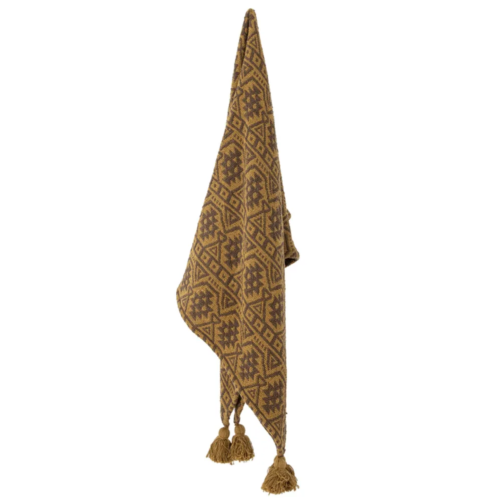 Bloomingville Decke Lyla Braun, Recycelte Baumwolle