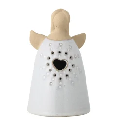 Bloomingville Deko Engel mit Licht aus Steingut