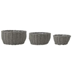 Bloomingville Fioria Blumentopf 3er, Grau, Polyrattan