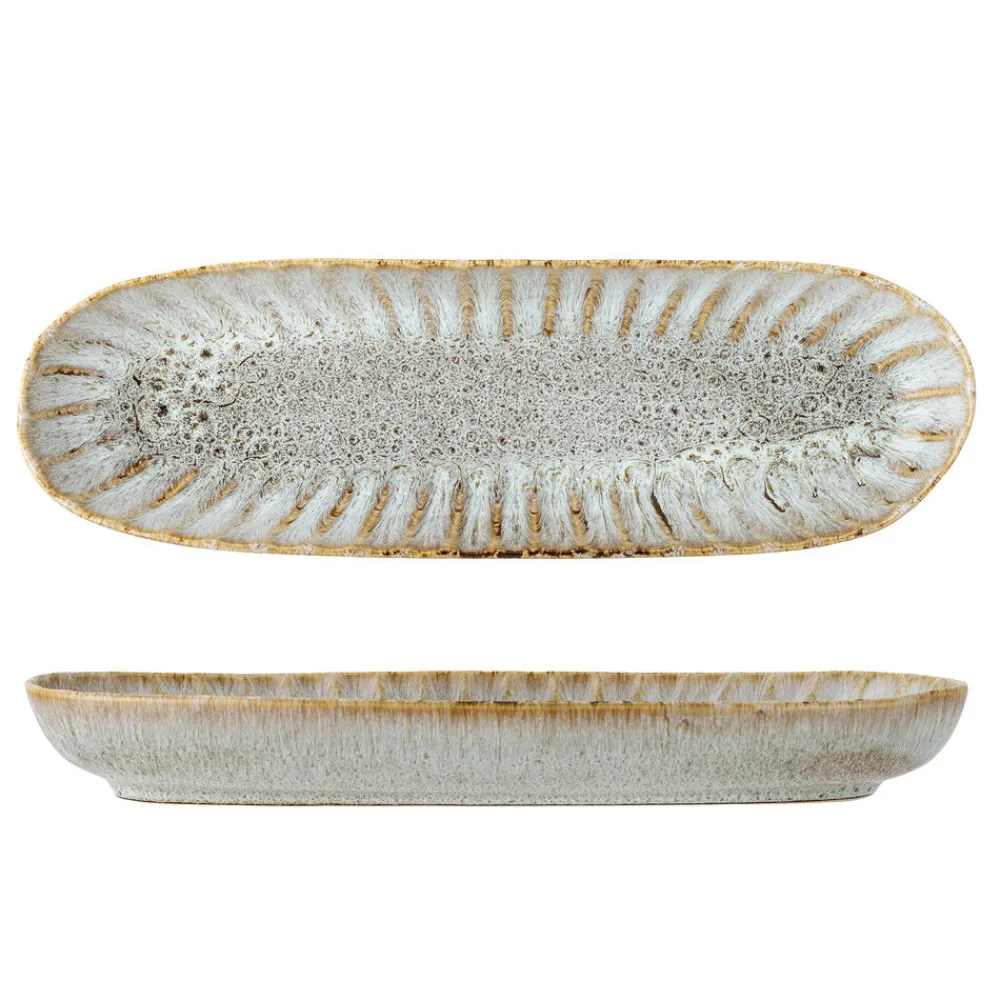 Bloomingville Fleur Servierplatte, Natur, Steingut