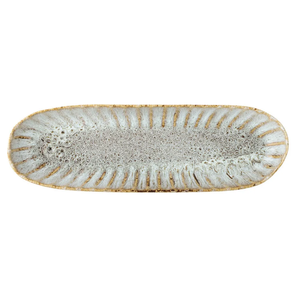 Bloomingville Fleur Servierplatte, Natur, Steingut