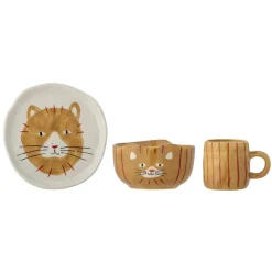 Bloomingville Kittie Kinder Geschirr-Set, Steingut