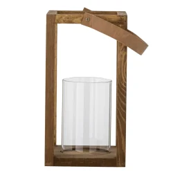 Bloomingville Laterne mit Glas Lyra, Kiefer
