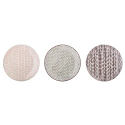 Bloomingville Maya Teller, Violett, Steingut 3er-Set