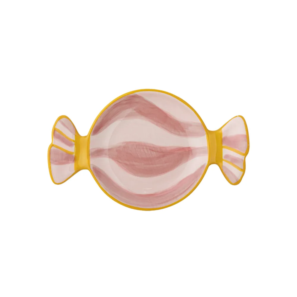 Bloomingville Servierplatte Caramella aus Steingut Rosa