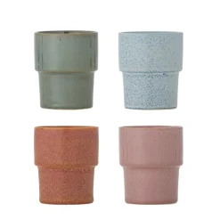 Bloomingville Stapelbarer Steingut Becher Ewan 4er-Set