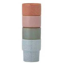 Bloomingville Stapelbarer Steingut Becher Ewan 4er-Set