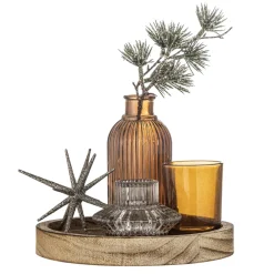 Bloomingville Weihnachtliches Sanga Tablett mit Teelichthaltern, rund