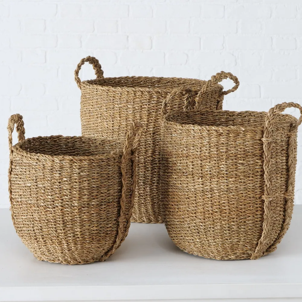 Boltze 3er Set Korb Sophy aus Seegras