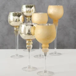 Boltze 3er Set Windlicht Manou silber