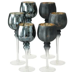 Boltze 3er Set Windlicht Manou silber