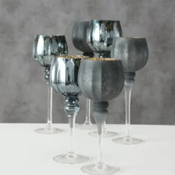 Boltze 3er Set Windlicht Manou silber