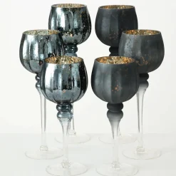 Boltze 3er Set Windlicht Manou silber