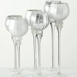 Boltze 3er Set Windlicht Manou silber