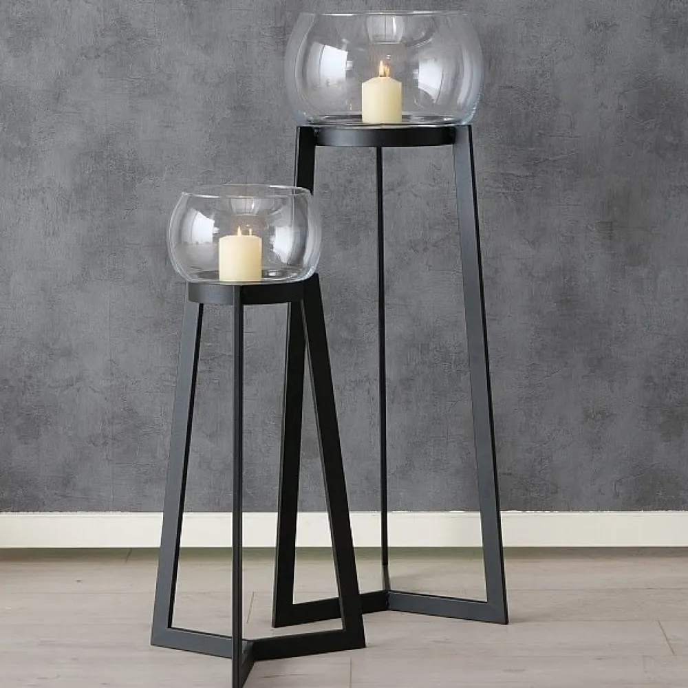 Boltze 2er Set Windlicht Sola mit Ständer