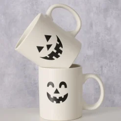 Boltze Halloween Becher Boo, 2er Set aus Keramik