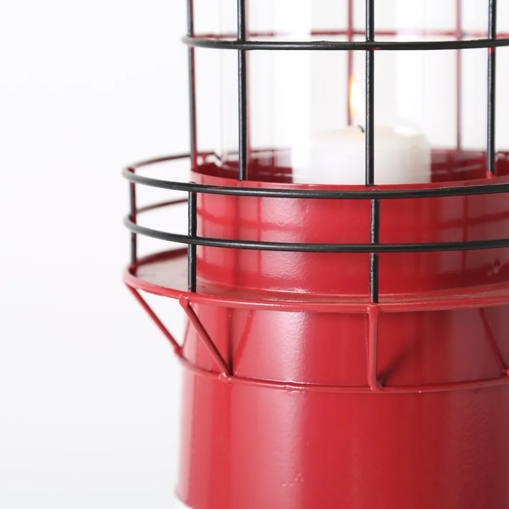 Boltze Laterne roter Leuchtturm, 2 tlg