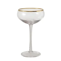 Boltze Sektglas Sofia flach, mit Goldrand