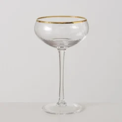 Boltze Sektglas Sofia flach, mit Goldrand