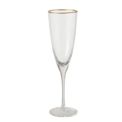Boltze Sektglas Sofia lang mit Goldrand