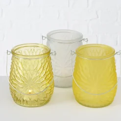 Boltze Teelichthalter Teelichtglas Mela 3er Set