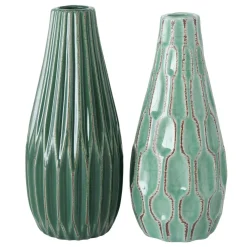 Boltze Vase Lenja 2er Set grün