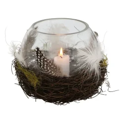 Boltze Windlicht Emil mit Federn