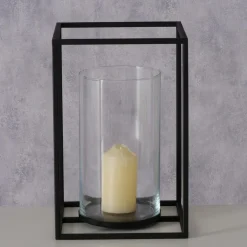 Boltze Windlicht Quantum Metall, Glas
