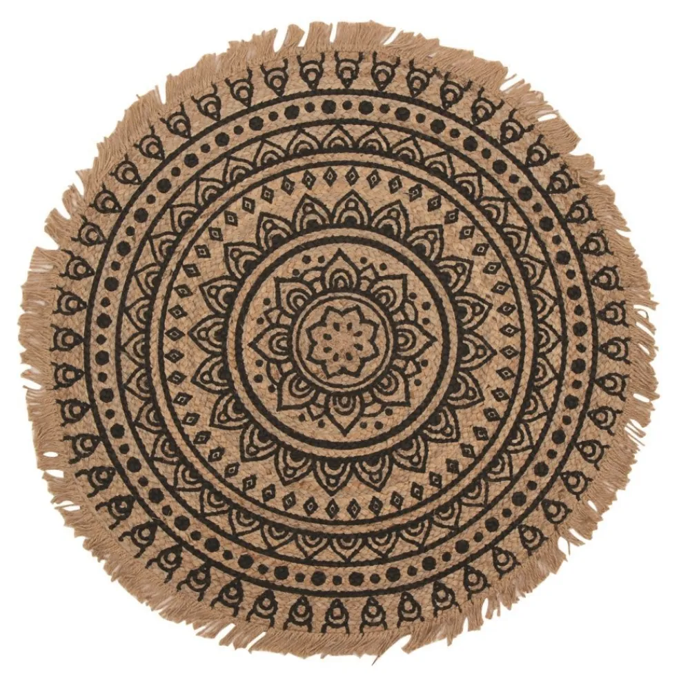 byRoom Teppich aus Jute mit Mandala Print