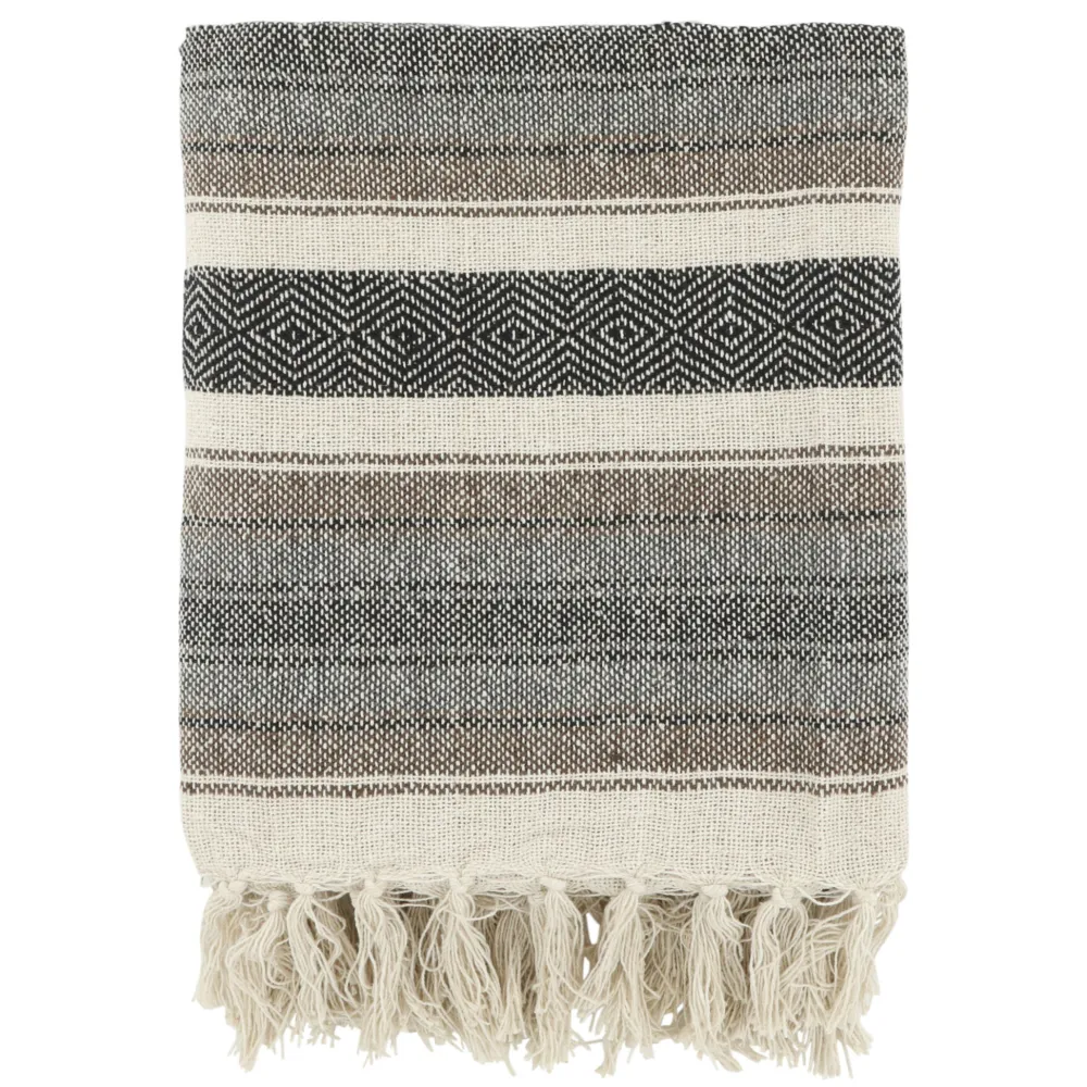 Chic Antique Aix Plaid recycelte Baumwolle gestreift