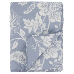 Chic Antique Aix Quilt mit Blumenmuster, sky blue