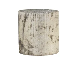 Chic Antique Antikes Windlicht mit Rillen aus Glas