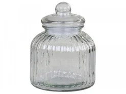 Chic Antique Aufbewahrungsglas mit Rillen und Glasdeckel