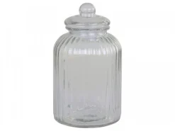 Chic Antique Aufbewahrungsglas mit Rillen und Glasdeckel