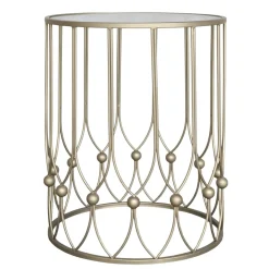 Chic Antique Beistelltisch mit Runder Glasplatte