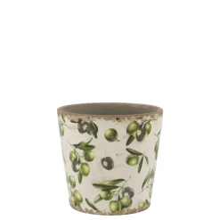 Chic Antique Übertopf Olive mit Olivenmuster