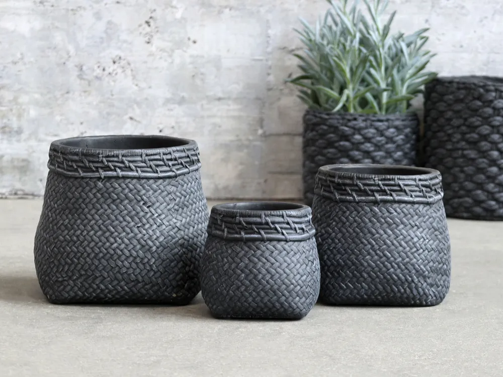 Chic Antique Blumentopf Corte mit Flechtmuster am Rand