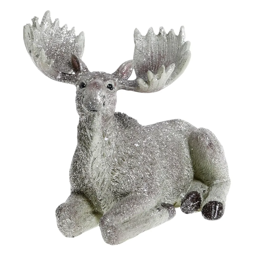 Chic Antique Deko Elch Aufsteller mit Glitzer