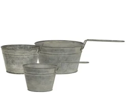 Chic Antique Eisen Blumentopf mit Griff im Set