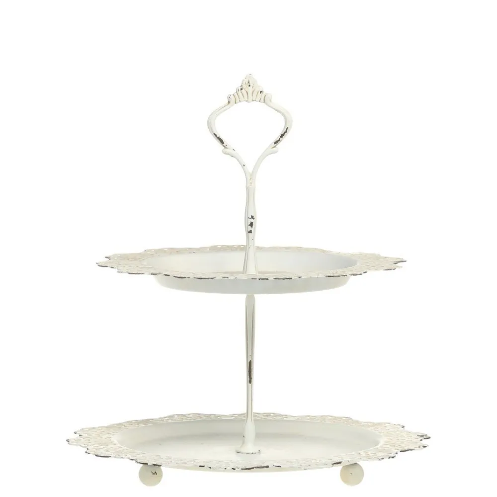 Chic Antique Eisen Etagere mit Spitzenkante