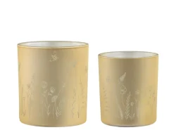 Chic Antique 2er Set Teelichthalter mit Blumen