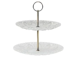 Chic Antique Etagere mit 2 Glastellern