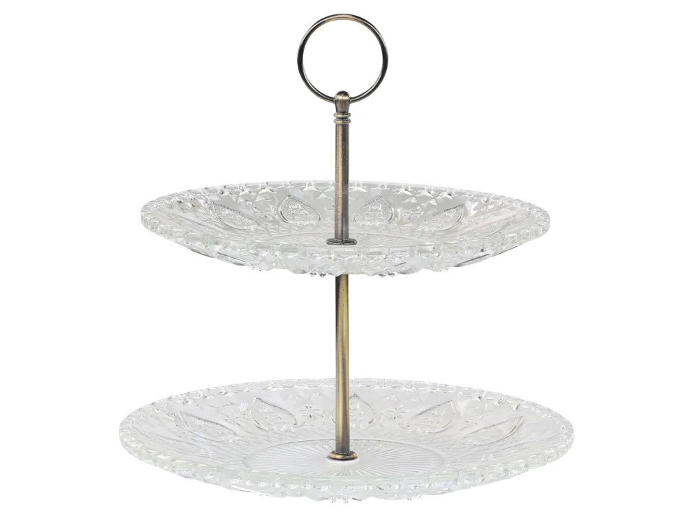 Chic Antique Etagere mit 2 Glastellern