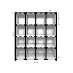 Chic Antique Fächerregal aus Kiefernholz und Metall