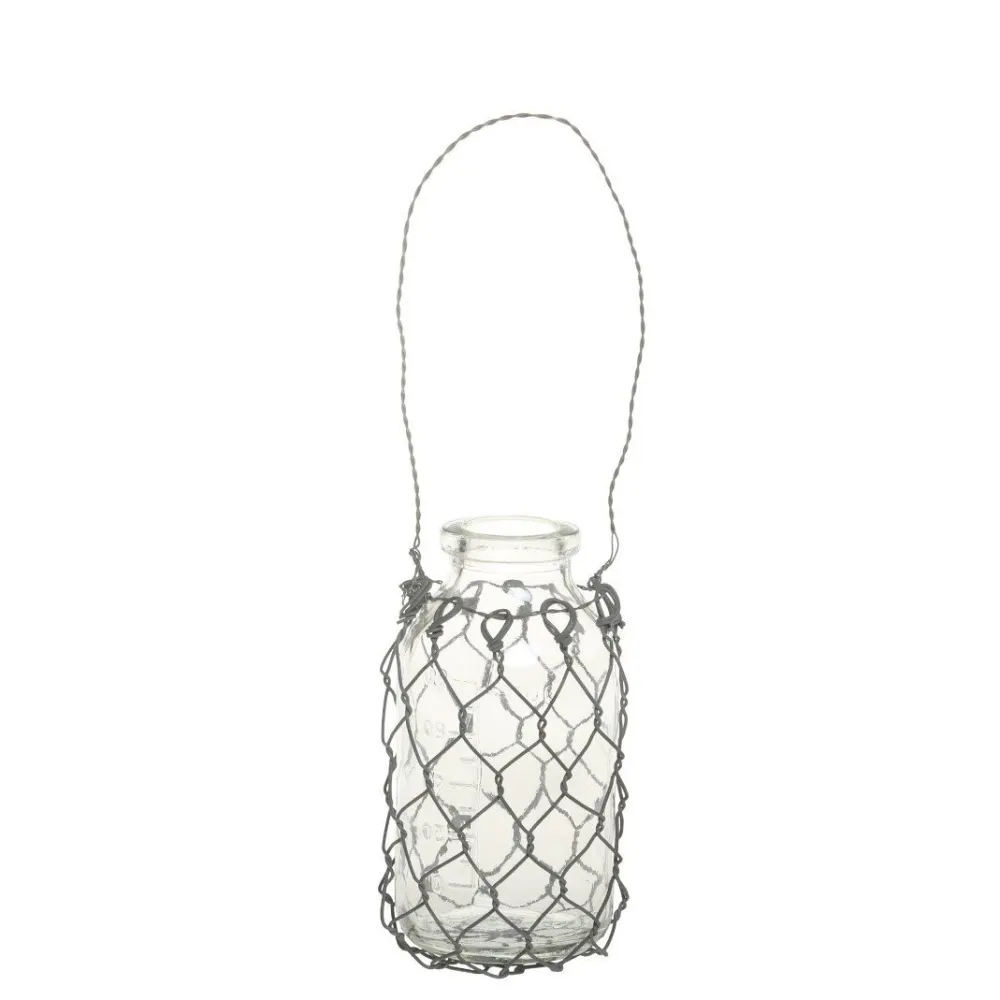 Chic Antique Fil de fer Windlicht aus Glas