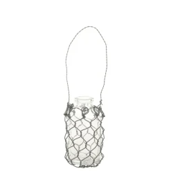 Chic Antique Fil de fer Windlicht aus Glas