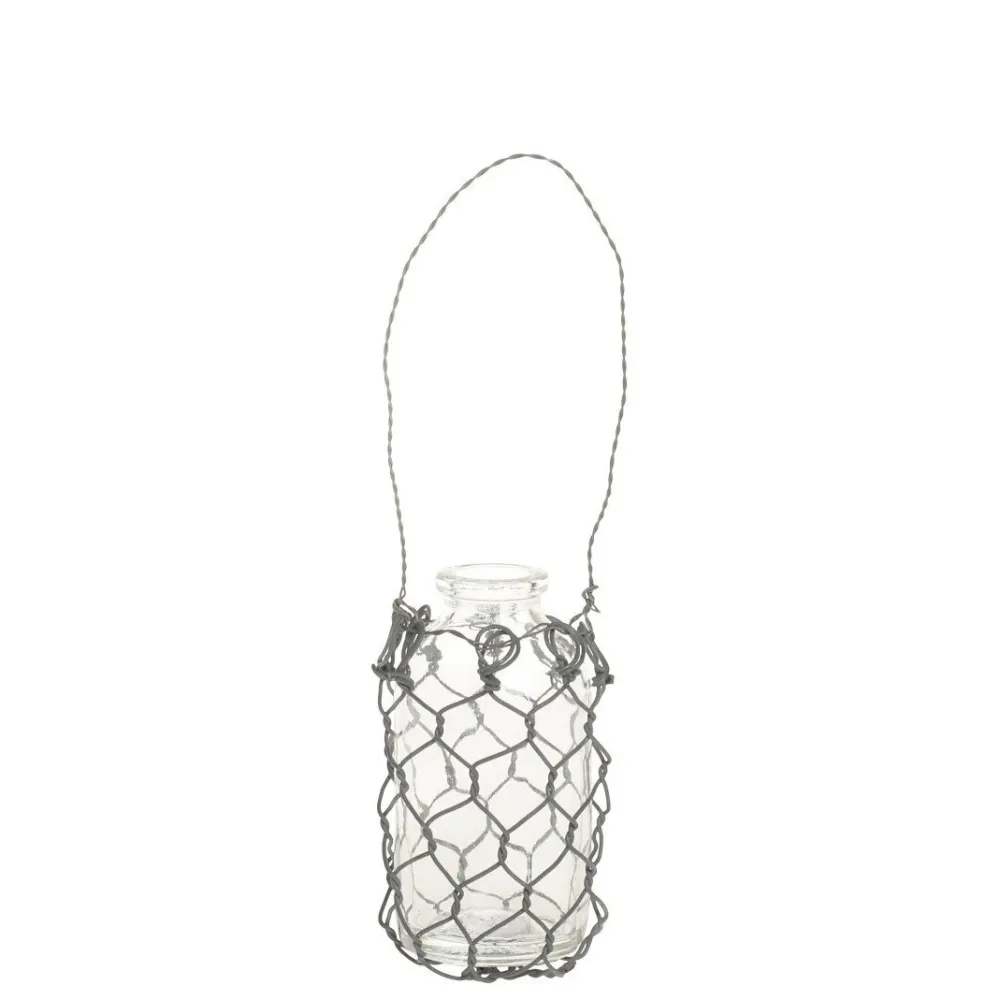 Chic Antique Fil de fer Windlicht aus Glas